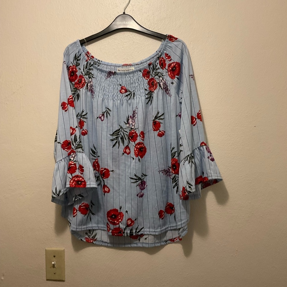 Feminine floral ruffles sleeve top, romantic top,